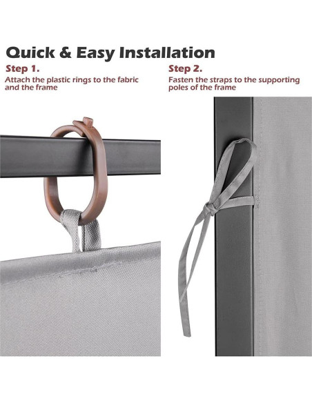 Panel Lateral Yescom 10x6.5ft para Gazebo 10x10ft - Gris