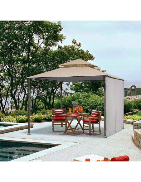 Panel Lateral Yescom 10x6.5ft para Gazebo 10x10ft - Gris