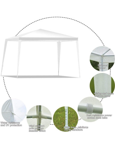 Carpa Plegable Tangkula 3x3 m Impermeable para Eventos