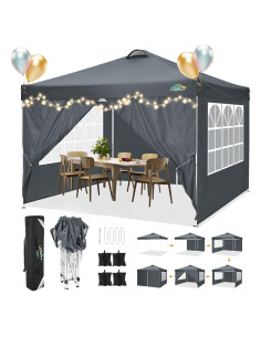Tienda de Dosel COBlZI 10x10m Impermeable con 4 Paredes