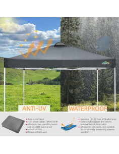 Tienda de Dosel COBlZI 10x10m Impermeable con 4 Paredes 2