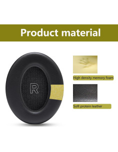 Almohadillas de Repuesto ACCIUK para Auriculares Bose QC Ultra - Negro 2