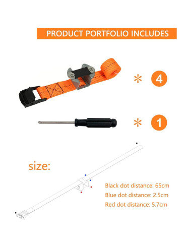 Juego de Pesas para Carpa DELONG 4 Fijadores Naranja
