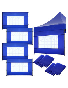 Windyun Paredes Laterales para Carpa 3x2m con Ventanas - 4 Pcs
