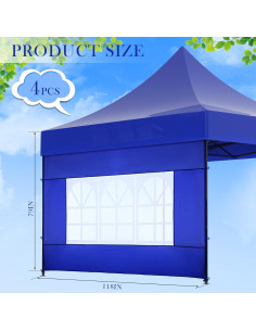 Windyun Paredes Laterales para Carpa 3x2m con Ventanas - 4 Pcs 2
