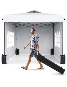 Carpa Canopy Plegable Majnesvon 3.05x3.05m Blanca con Paredes 2