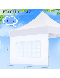 Paredes Laterales de Carpa Windyun 6 Pcs 3x2m con Ventanas 2