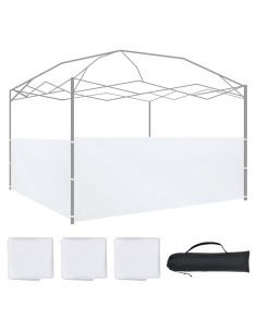 Paredes Laterales de Dosel SmoothNovelty 3 Pcs 2.96x0.95m Blanco