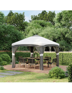 Carpa de Dosel Plegable 3x3m con Malla - Gazebo Ajustable 2