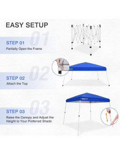 Carpa portátil INTER HUT 3x3m con bolsa y ruedas, azul 2