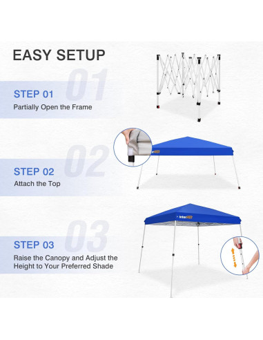 Carpa portátil INTER HUT 3x3m con bolsa y ruedas, azul