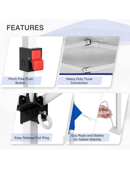 Carpa portátil INTER HUT 3x3m con bolsa y ruedas, azul Carpa portátil INTER HUT 3x3m con bolsa y ruedas, azul