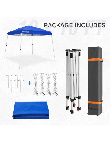 Carpa portátil INTER HUT 3x3m con bolsa y ruedas, azul