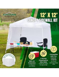 Paredes Laterales Carpa Caravan V-Series 3.66 x 3.66 m Blancas 2