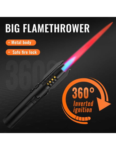 Encendedor de Antorcha Butano Honitra V1 Negro Ajustable