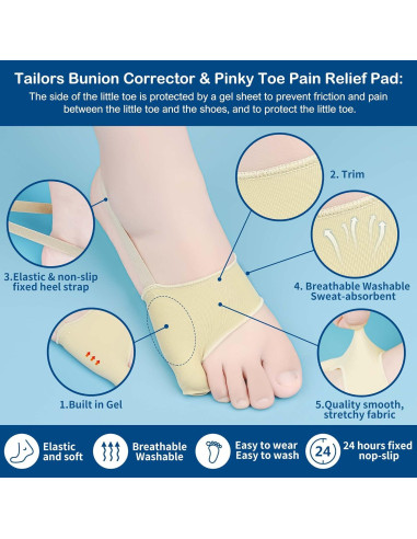 Corrector de Bunionete DYKOOK con Almohadillas de Gel Talla S