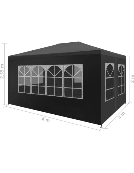Carpa de Fiesta 3x4m GROSERY Antracita Resistente UV