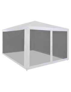 Gazebo de Jardín ZQQLVOO 4 Paredes Malla 400x300 cm Blanco