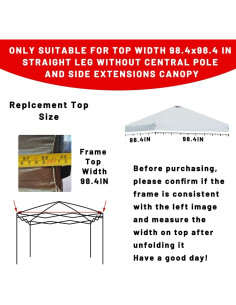 Cubierta de Reemplazo para Carpa 3x3 m MQoutdoor Gris Plata 2