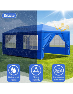 Carpa de Fiesta Exterior 3x6m DESIGNSCAPE3D Azul Impermeable 2