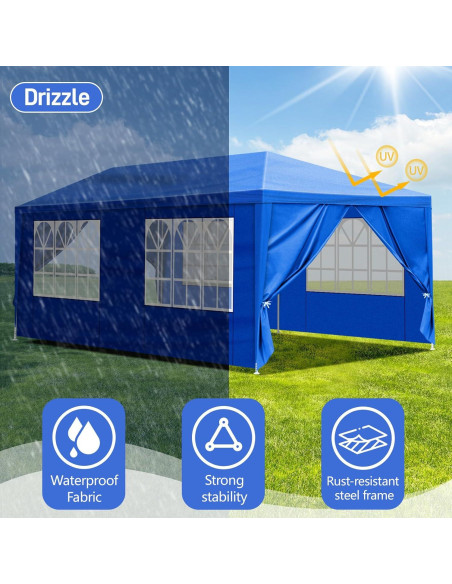 Carpa de Fiesta Exterior 3x6m DESIGNSCAPE3D Azul Impermeable Carpa de Fiesta Exterior 3x6m DESIGNSCAPE3D Azul Impermeable