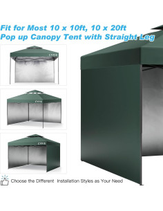 Pared Lateral Carpa Instantánea Cyfie 3.05x3.05m Verde 2