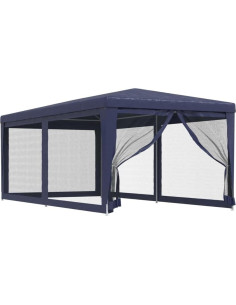 Carpa de Fiesta ANYCHOLE 2.95m x 5.97m HDPE Azul con 6 Paredes 2