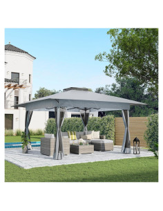Gazebo Pop Up COBANA 3.96x3.96m con Mosquitero y Estructura de Metal