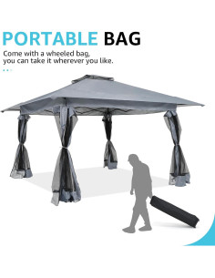Gazebo Pop Up COBANA 3.96x3.96m con Mosquitero y Estructura de Metal 2