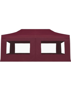 Carpa de Fiesta Plegable YELWHI 5.8x3m Rojo Vino con Paneles 2