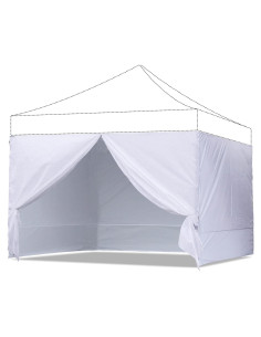 Pared Lateral ABCCANOPY Blanca 10x10 m con Cremallera