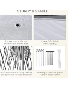 Carpa Plegable Genérico 11.2 m con Red Antimosquitos Gris 2