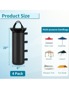 4 Bolsas de Arena PEASUG para Carpa y Gazebo - 15.24x50.8cm 2
