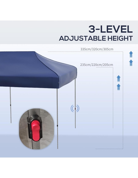 Carpa Plegable 3x6m Genérico con Altura Ajustable y Sombra