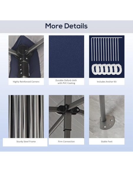 Carpa Plegable 3x6m Genérico con Altura Ajustable y Sombra