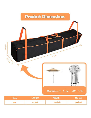 Bolsa de Almacenamiento para Carpa Smyhlf 170.2x29.2x29.2cm Resistente