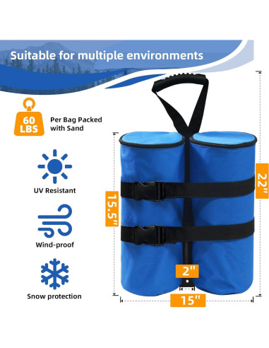 Juego de 4 Bolsas de Arena Kitwing 27 kg para Carpa Azul