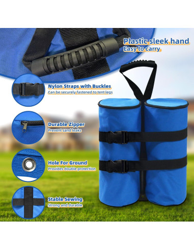 Juego de 4 Bolsas de Arena Kitwing 27 kg para Carpa Azul