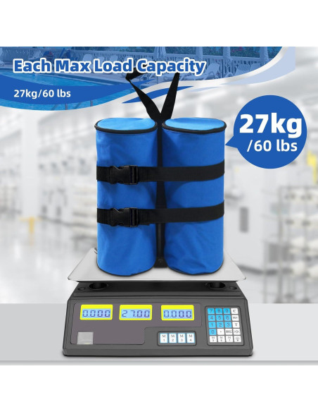 Juego de 4 Bolsas de Arena Kitwing 27 kg para Carpa Azul