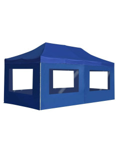 Carpa de Fiesta Plegable KCCKOM 5.8x3m Azul con Paneles