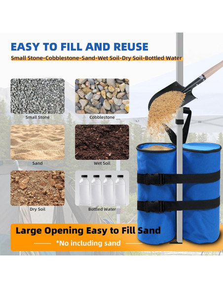 Juego de 4 Bolsas de Arena Kitwing 27 kg para Carpa Azul