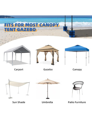 Juego de 4 Bolsas de Arena Kitwing 27 kg para Carpa Azul