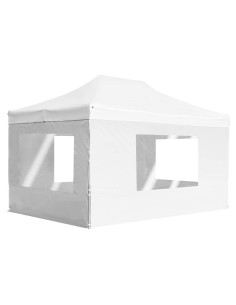 Carpa de Fiesta Plegable ANYCHOLE 4.5m x 3m Blanca con Ventanas