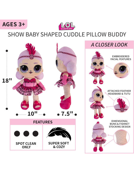 Almohada de Abrazo LOL Surprise Show Baby Franco 45 cm