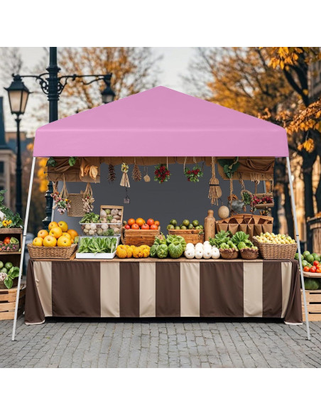 Carpa Plegable Tangkula 3x3m Rosa con Pared Lateral UPF 50+