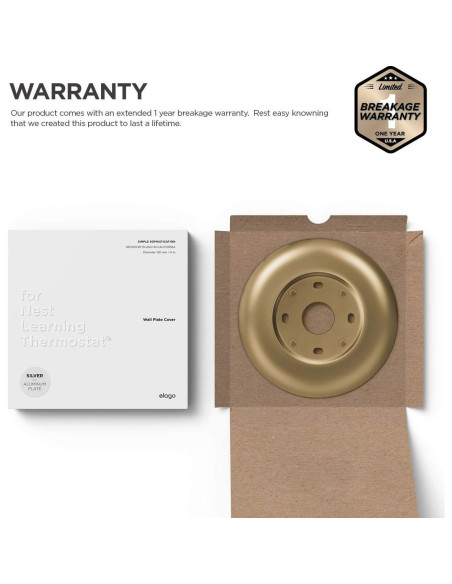 Cubierta de Placa de Pared Elago para Termostato Nest - Latón