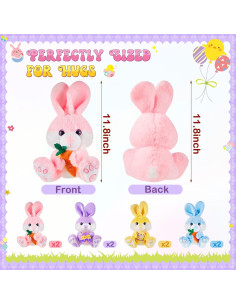 Conejos de Pascua de Peluche Shappy 30 cm 4 Pcs Coloridos 2