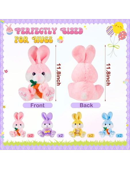 Conejos de Pascua de Peluche Shappy 30 cm 4 Pcs Coloridos