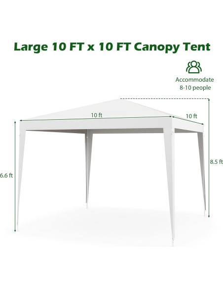Carpa Gazebo Toolsempire 3x3m Blanca Resistente para Eventos