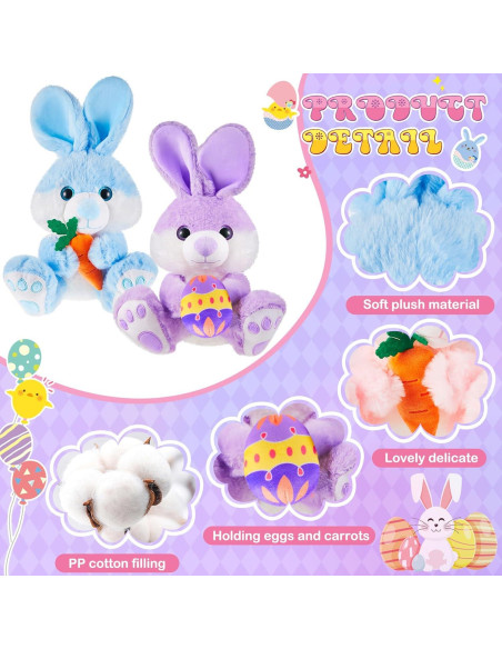 Conejos de Pascua de Peluche Shappy 30 cm 4 Pcs Coloridos